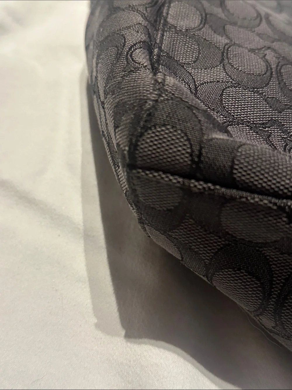 Coach Black Signature Jacquard Shoulder Bag